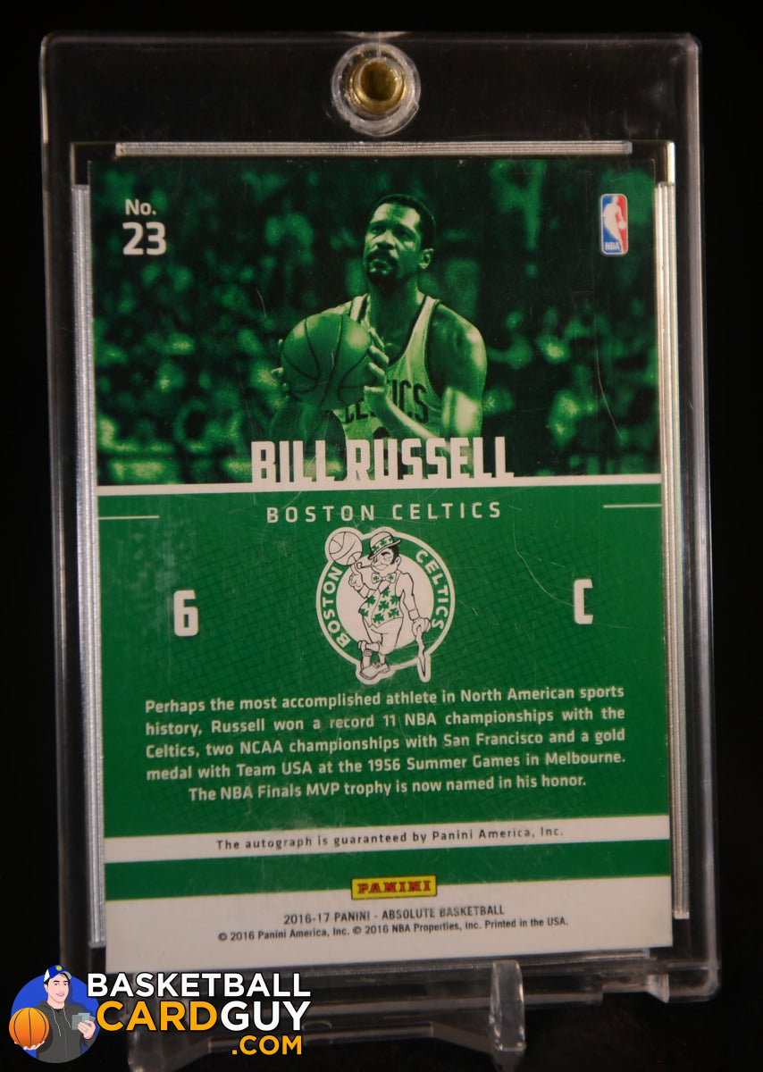 BILL RUSSELL 2016 PANINI ABSOLUTE #23 MARKS OF FAME ON CARD AUTO