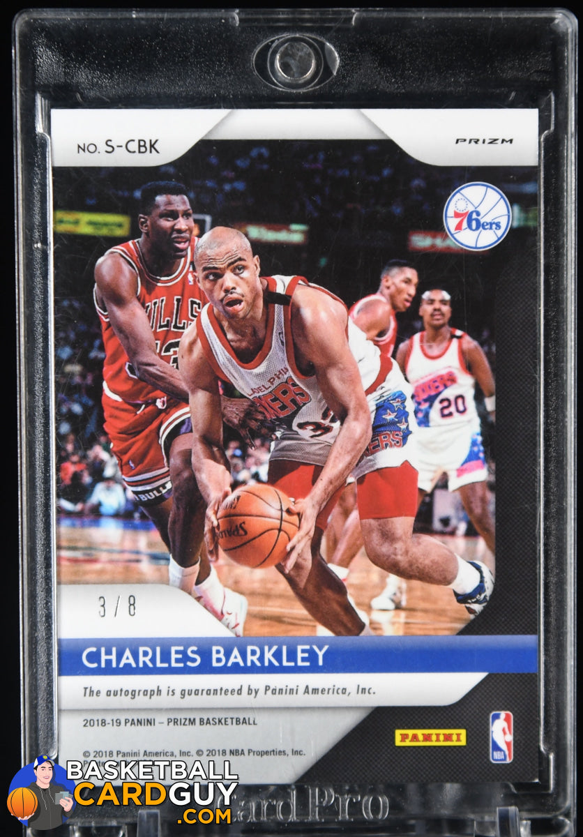 Charles Barkley 2018-19 Panini Prizm Signatures Prizms Choice Green #6 #/8