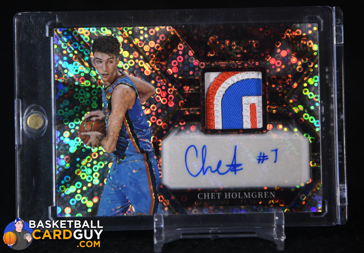 Chet Holmgren 2022-23 Select Rookie Jersey Autographs Disco Prizms 