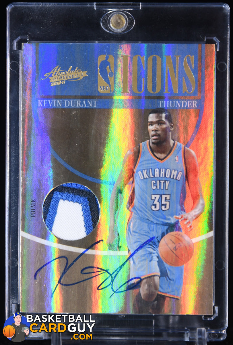 Kevin Durant 2010-11 Absolute Memorabilia NBA Icons Materials Prime PATCH  Signatures #8 #/5