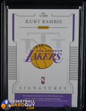 Kurt Rambis 2020 - 21 Panini National Treasures Signatures #16 #/49 autograph, basketball card, numbered