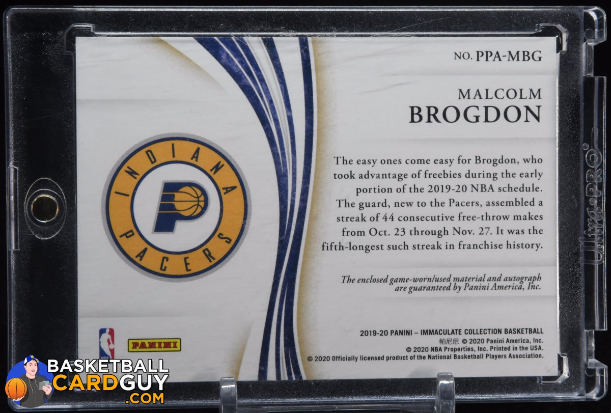 Malcolm Brogdon 2019-20 Immaculate Collection Premium Patch Autographs #65  #/25