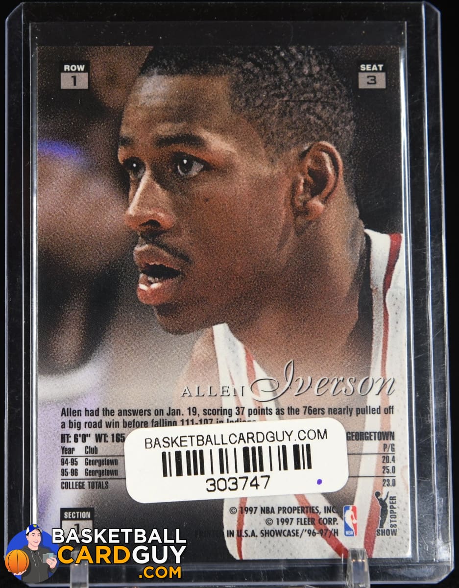 Allen Iverson 1996-97 Flair Showcase Row 1 #3 RC – Basketball Card Guy