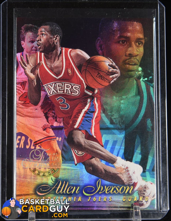 Allen Iverson 1996-97 Flair Showcase Row 1 #3 RC basketball card, rookie card