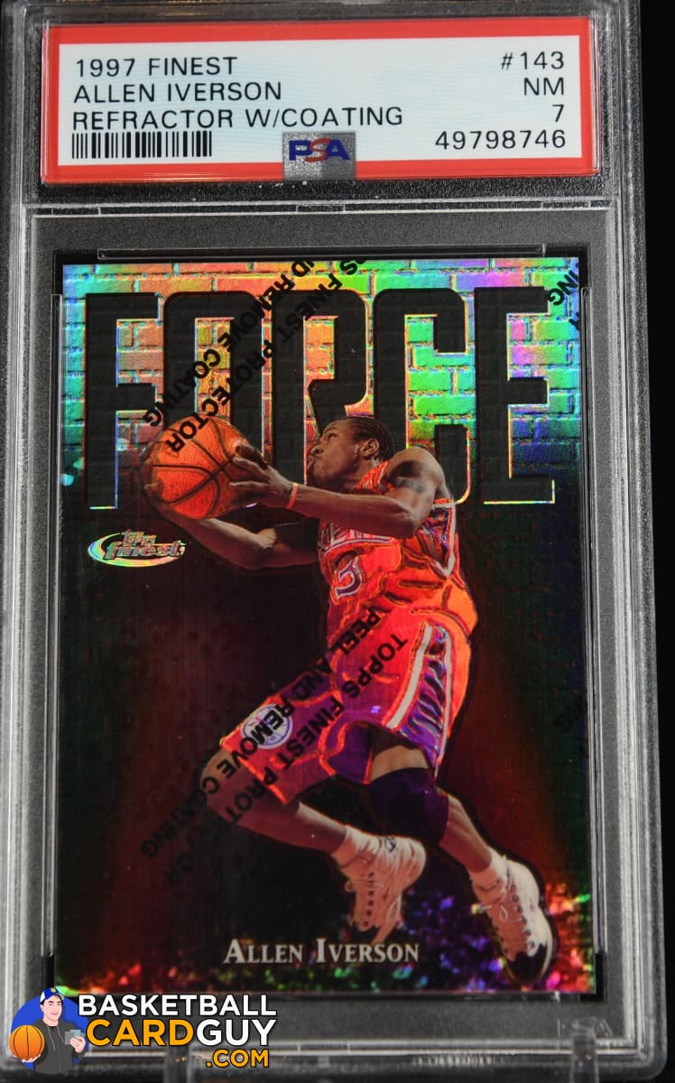 Allen Iverson Silver Refractor 1997-98 Finest PSA 7 #/1090