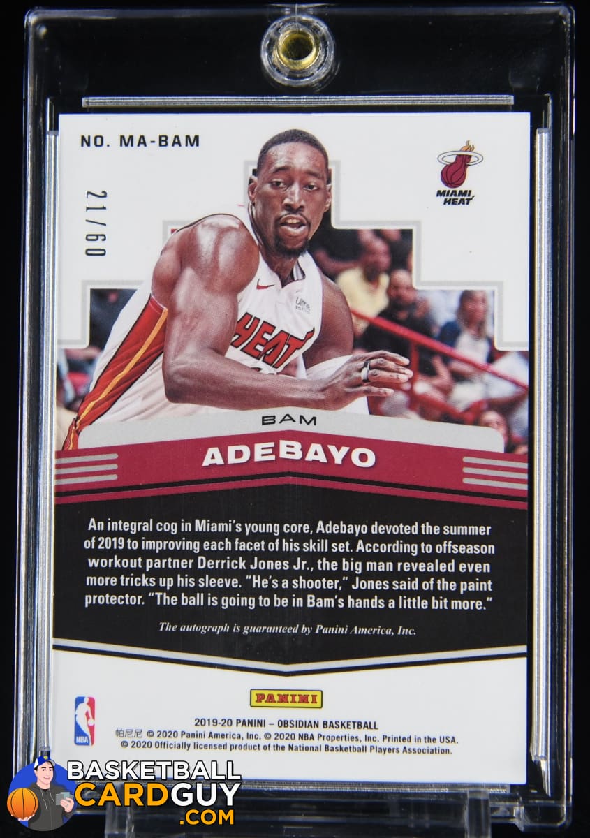 Bam Adebayo 2019-20 Panini Obsidian Lightning Strike Signatures #/60