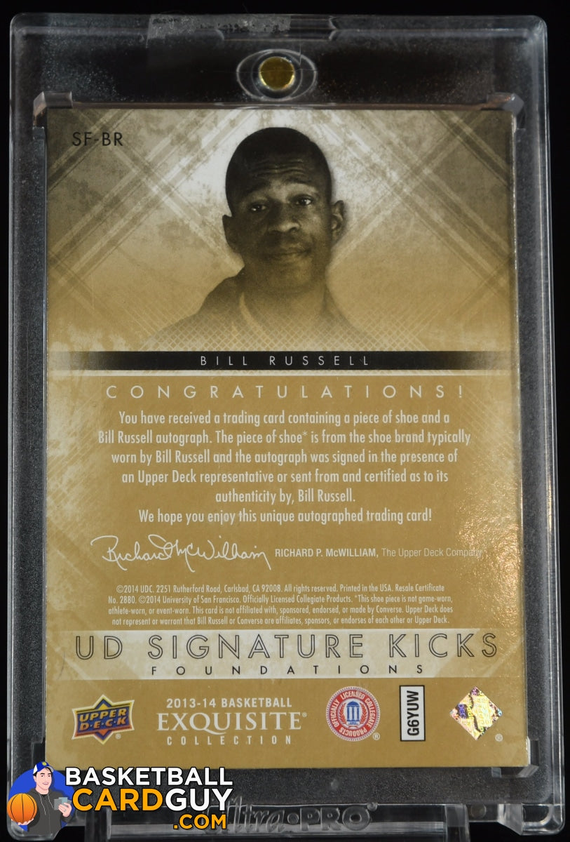 Bill Russell 2013-14 Exquisite Collection Signature Kicks Foundations #SFBR  #/35