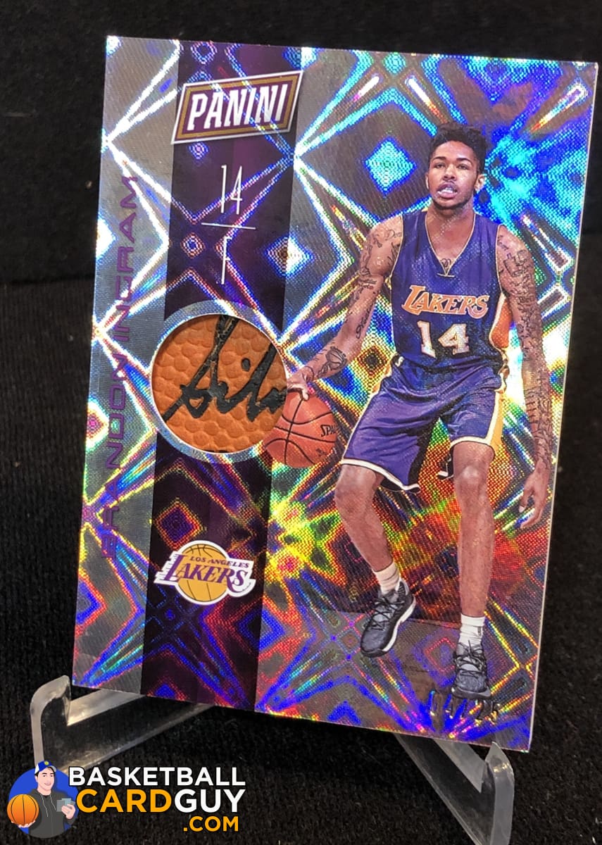 Brandon Ingram Los Angeles Lakers Autographed 2016-17 Panini Threads  Leather #211 Beckett Fanatics Witnessed Authenticated Rookie Card