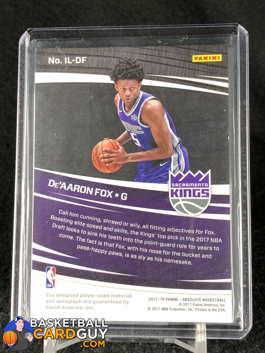 De'Aaron Fox 2017-18 Absolute Memorabilia Ink and Leather #/99