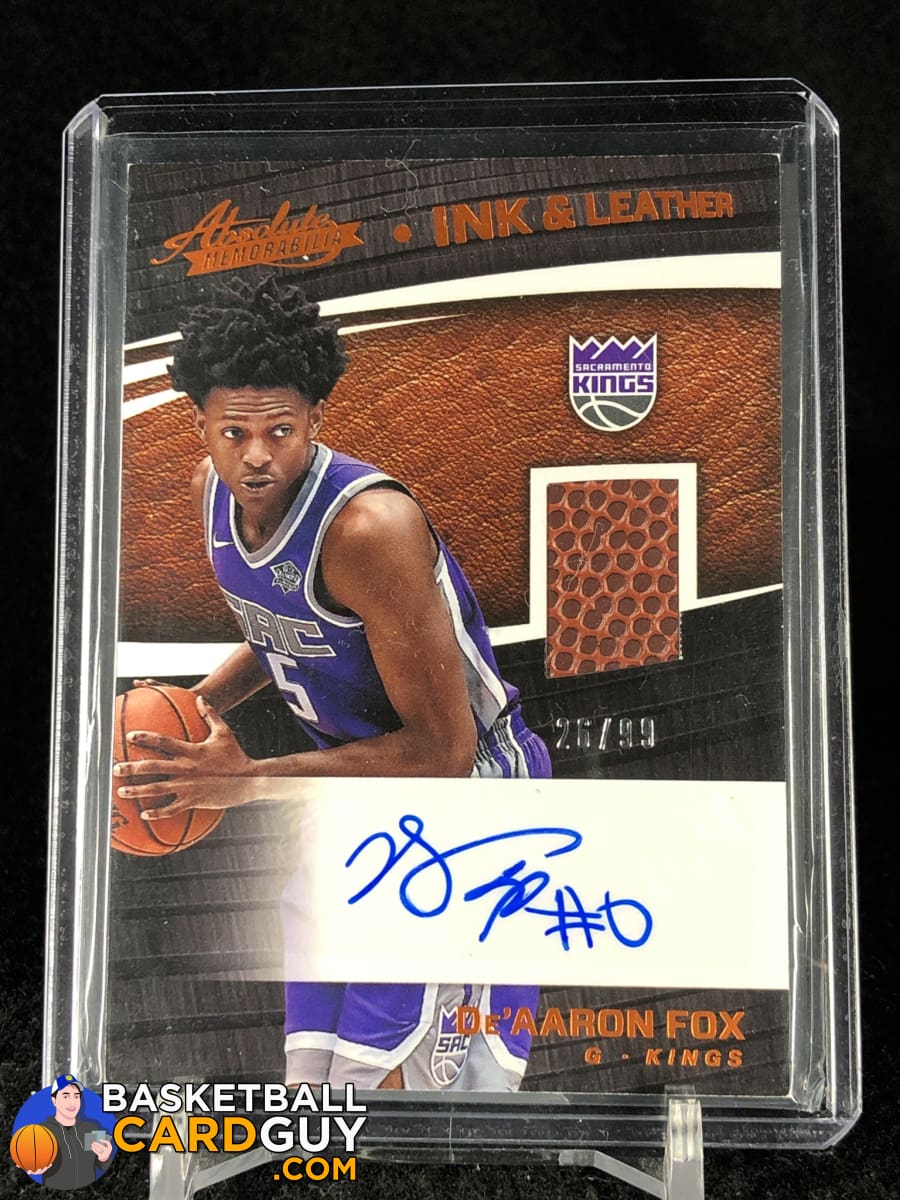 De'Aaron Fox 2017-18 Absolute Memorabilia Ink and Leather #/99