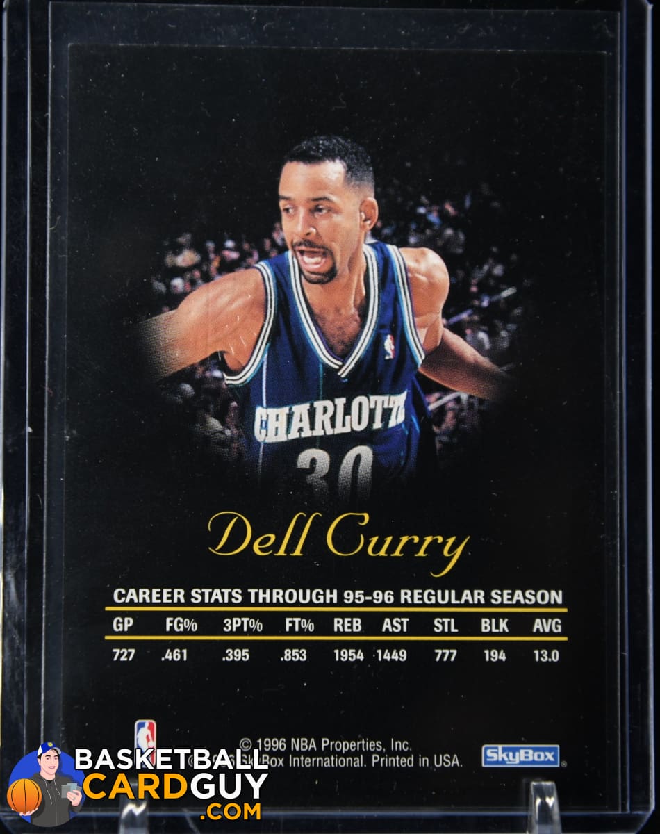 Dell Curry autographed Basketball Card (Charlotte Hornets) 1996 Hoops #15