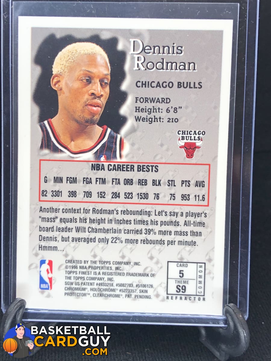 1996/97 Finest Refractors #145 Dennis Rodman Gold BGS 9 *4828 (Reed Buy)