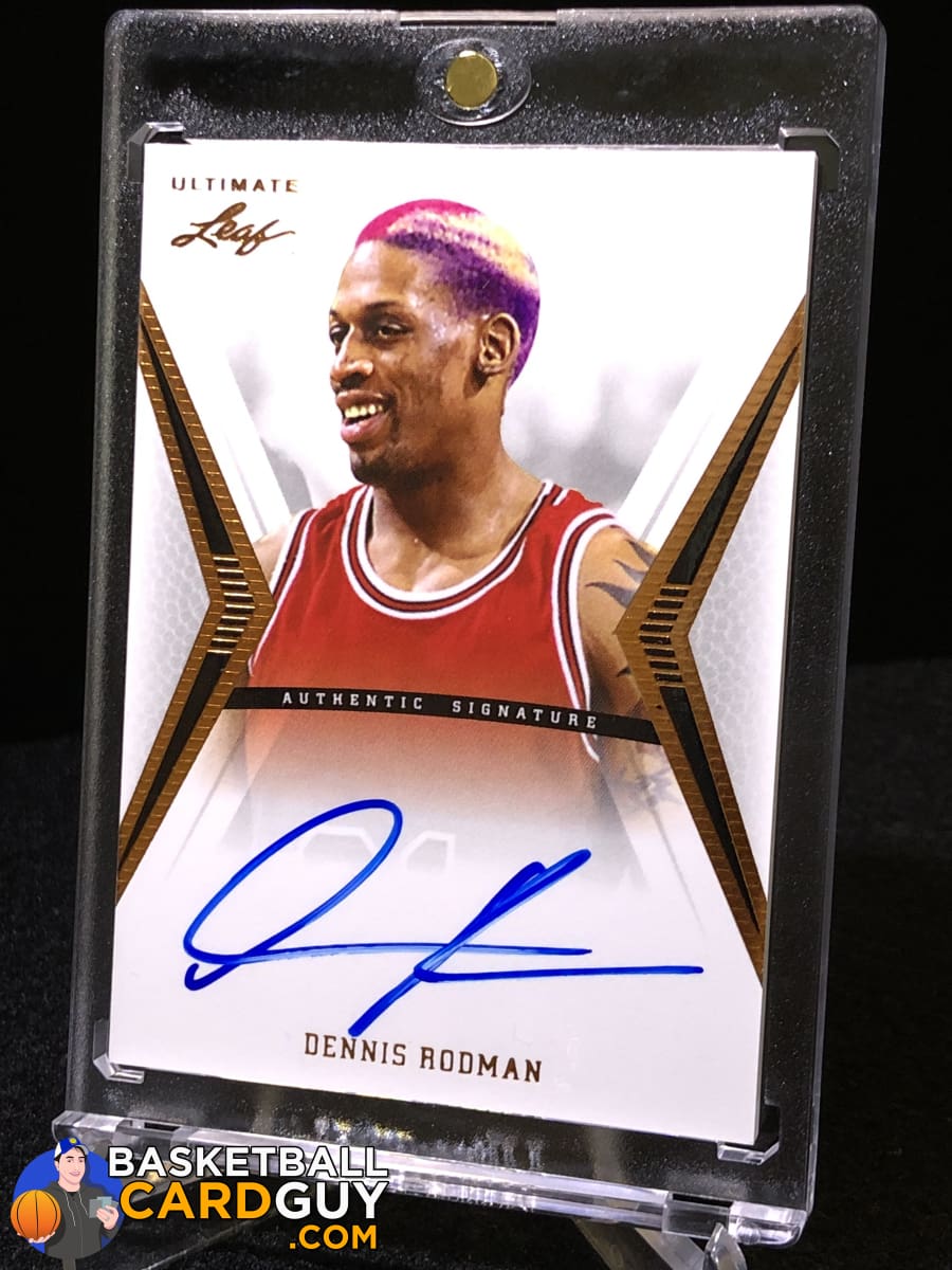 Dennis Rodman Leaf On Card Autograph – Basketball Card Guy