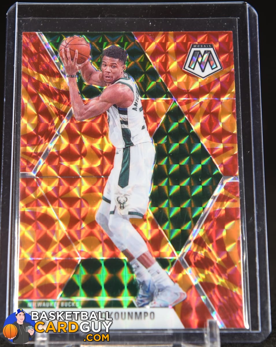 Giannis Antetokounmpo 2019-20 Panini Mosaic Mosaic Orange Reactive #75 Basketball Card Guy Giannis Antetokounmpo 2019-20 Panini Mosaic Mosaic Orange Reactive #75 Basketball Card Guy