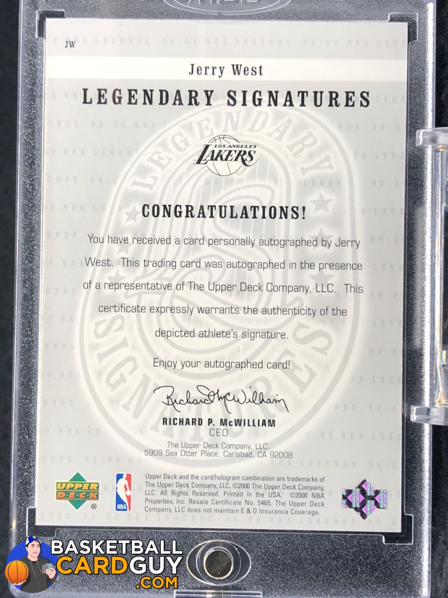 Jerry West 2000 Upper Deck Century Legends Legendary Signatures