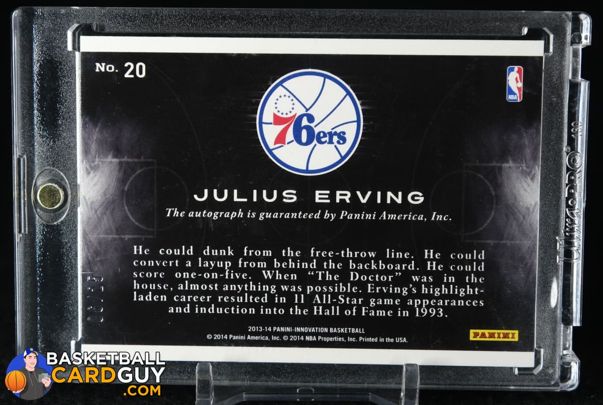 Julius Erving 2013-14 Innovation Main Exhibit Signatures #20 JERSEY  NUMBERED #6/25