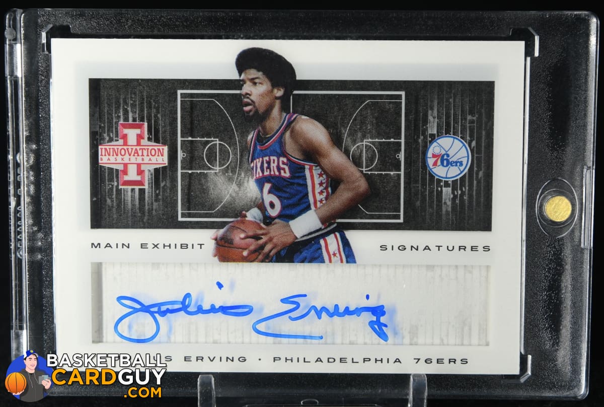 Julius Erving 2013-14 Innovation Main Exhibit Signatures #20 JERSEY  NUMBERED #6/25