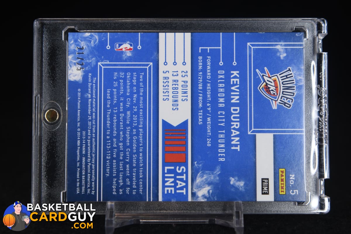 Kevin Durant 2013-14 Innovation Stat Line Jerseys Prime #/25