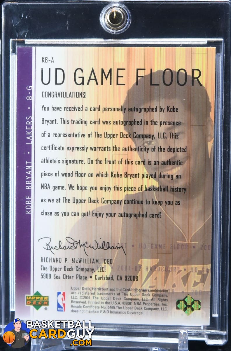 Lot Detail - Kobe Bryant 2001 Autographed Limited Edition Game Used Jersey  Card #17/150 UDA