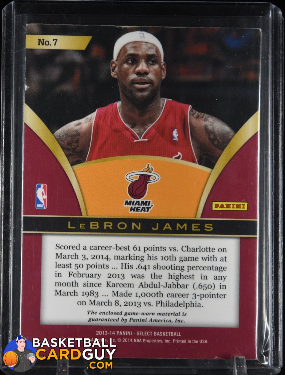 LeBron James 2010-11 Prestige Playmakers #16 Card Heat Game Worn Jersey  Swatch