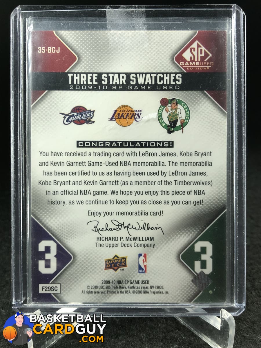 LeBron James/Kobe Bryant/Kevin Garnett 2009-10 SP Game Used 3 Star