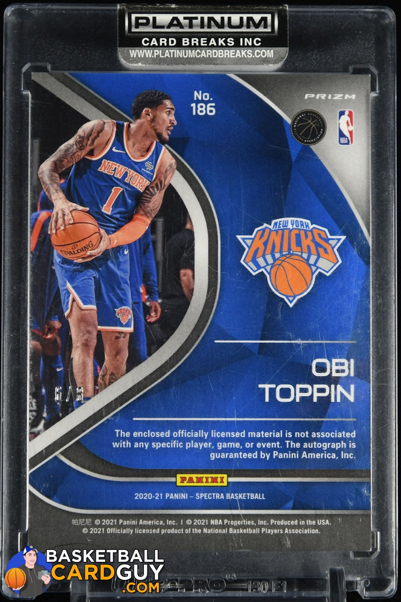Mavin  2020-21 Panini NBA Hoops Obi Toppin Rise N Shine Jersey Rookie Card  - NY Knicks