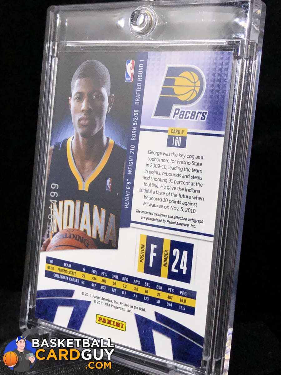 Paul George 2010-11 Absolute Memorabilia #160 JSY AU/499 RC