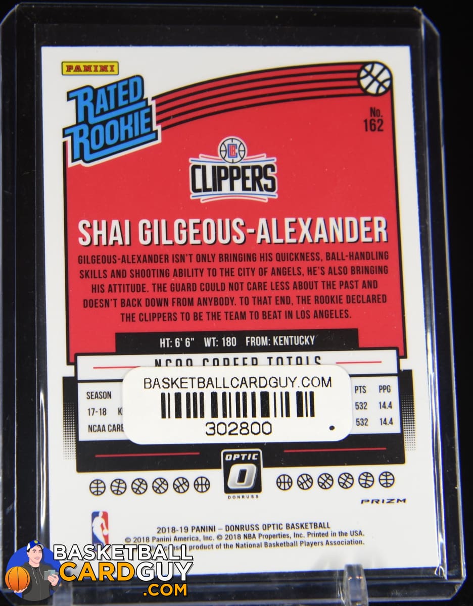 Shai Gilgeous-Alexander 2018 Optic Hyper Pink #162 Price Guide - Sports  Card Investor