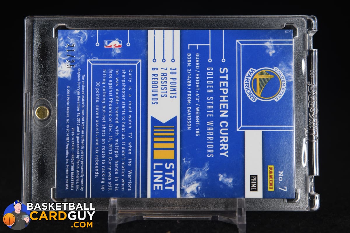 Stephen Curry 2013-14 Innovation Stat Line Jerseys Prime #7 #/25