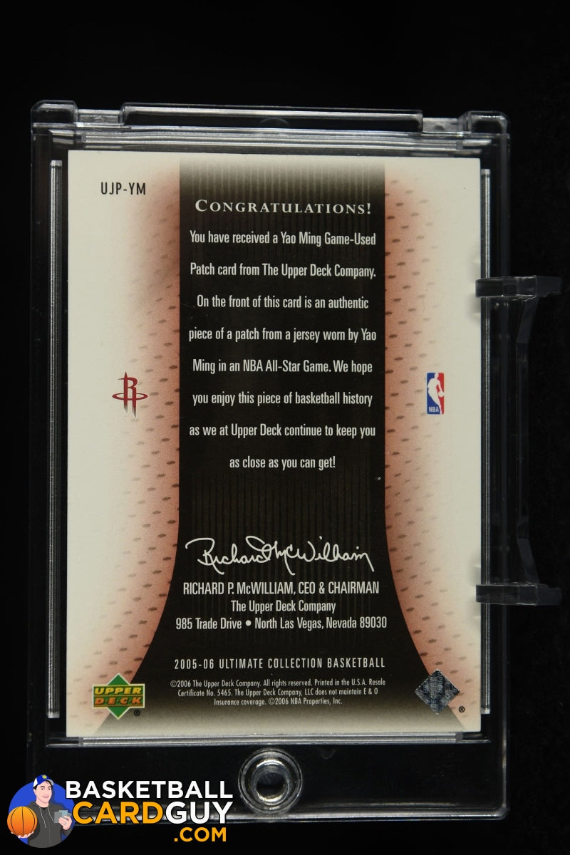 Yao Ming 2005-06 Ultimate Collection ALL STAR GAME WORN Patch #UJPYM # –  Basketball Card Guy