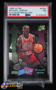 1996-97 Ultra Platinum Medallion #P280 Michael Jordan SU 90’s insert, basketball card, graded, SP