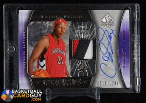 2005-06 SP Authentic #97 Charlie Villanueva PATCH AU RC #/1299 auto, autograph, basketball card, numbered, patch