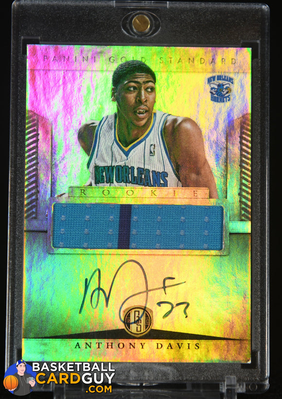 2012-13 Panini Gold Standard #228 Anthony Davis JSY AU RC auto, autograph, basketball card, jersey, numbered