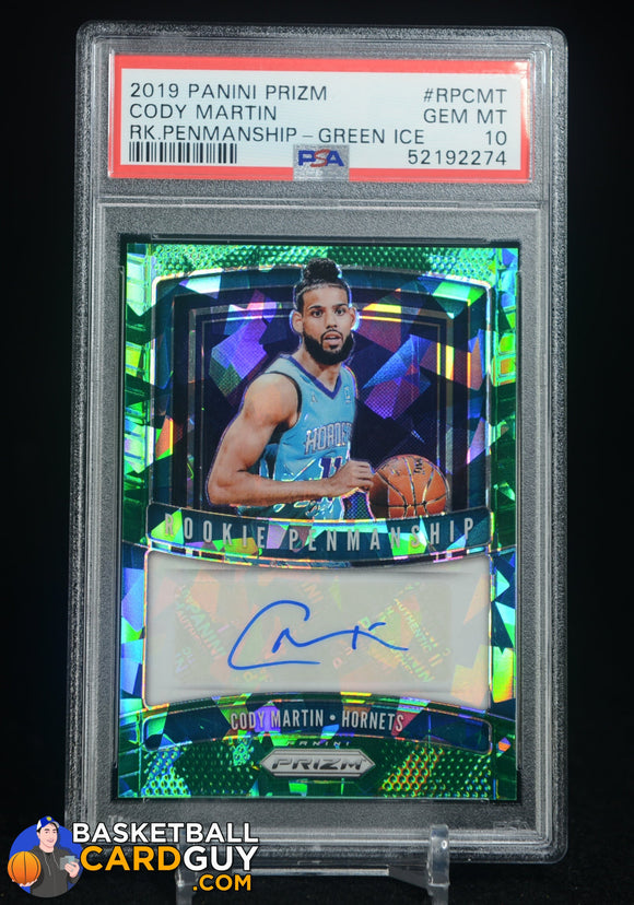 2019-20 Prizm Cody Martin Rookie Penmanship Green Ice Auto #/16