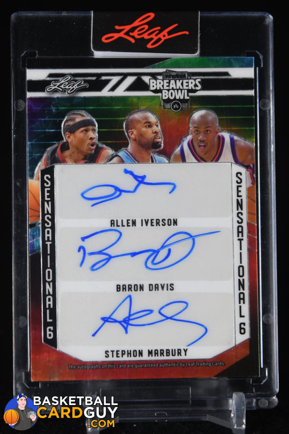 2024 Leaf Breakers Bowl Parker Iverson Anderson Hardaway Davis Tie Dye Auto #1/1 1of1, autograph, basketball card, numbered