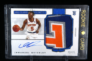 Immanuel Quickley 2020-21 Panini National Treasures Rookie Patch Autographs Horizontal #107 #/75