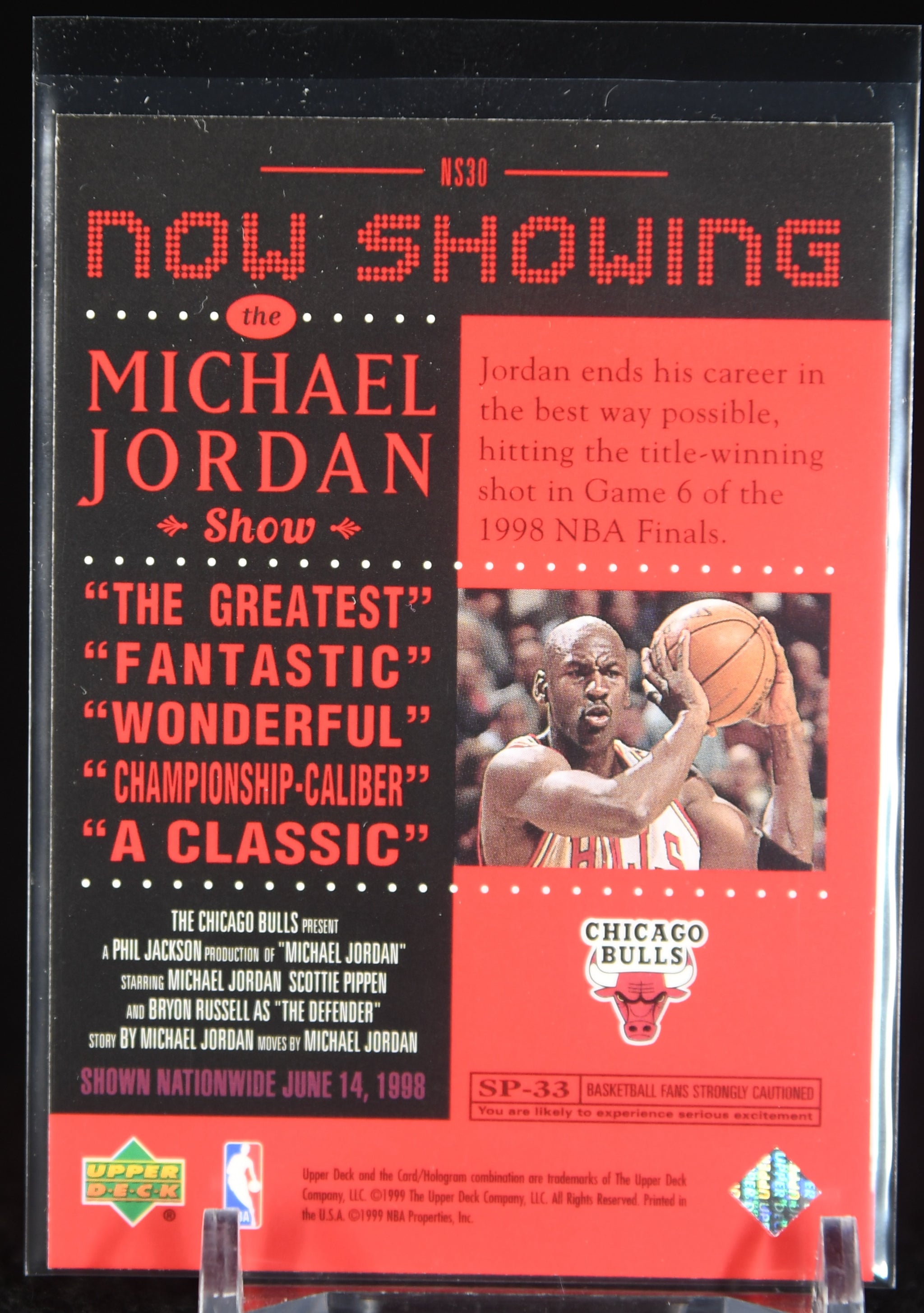 Michael Jordan 1999-00 Upper Deck Now Showing #NS30 – Basketball 