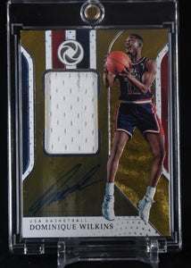 Dominique Wilkins 2018-19 Panini Opulence Gold Medal Jersey Autographs #5 #/79