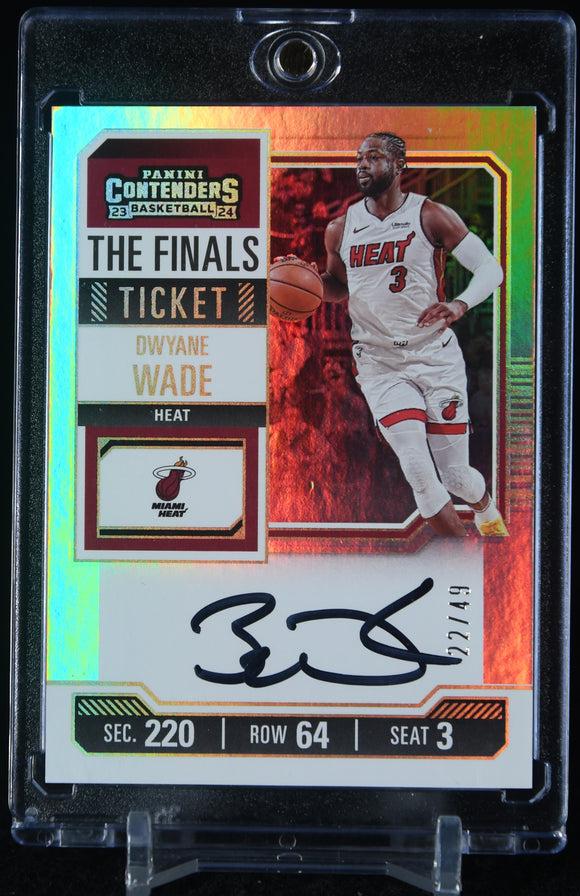 Dwyane Wade 2023-24 Panini Contenders Veteran Autographs The Finals Ticket #9