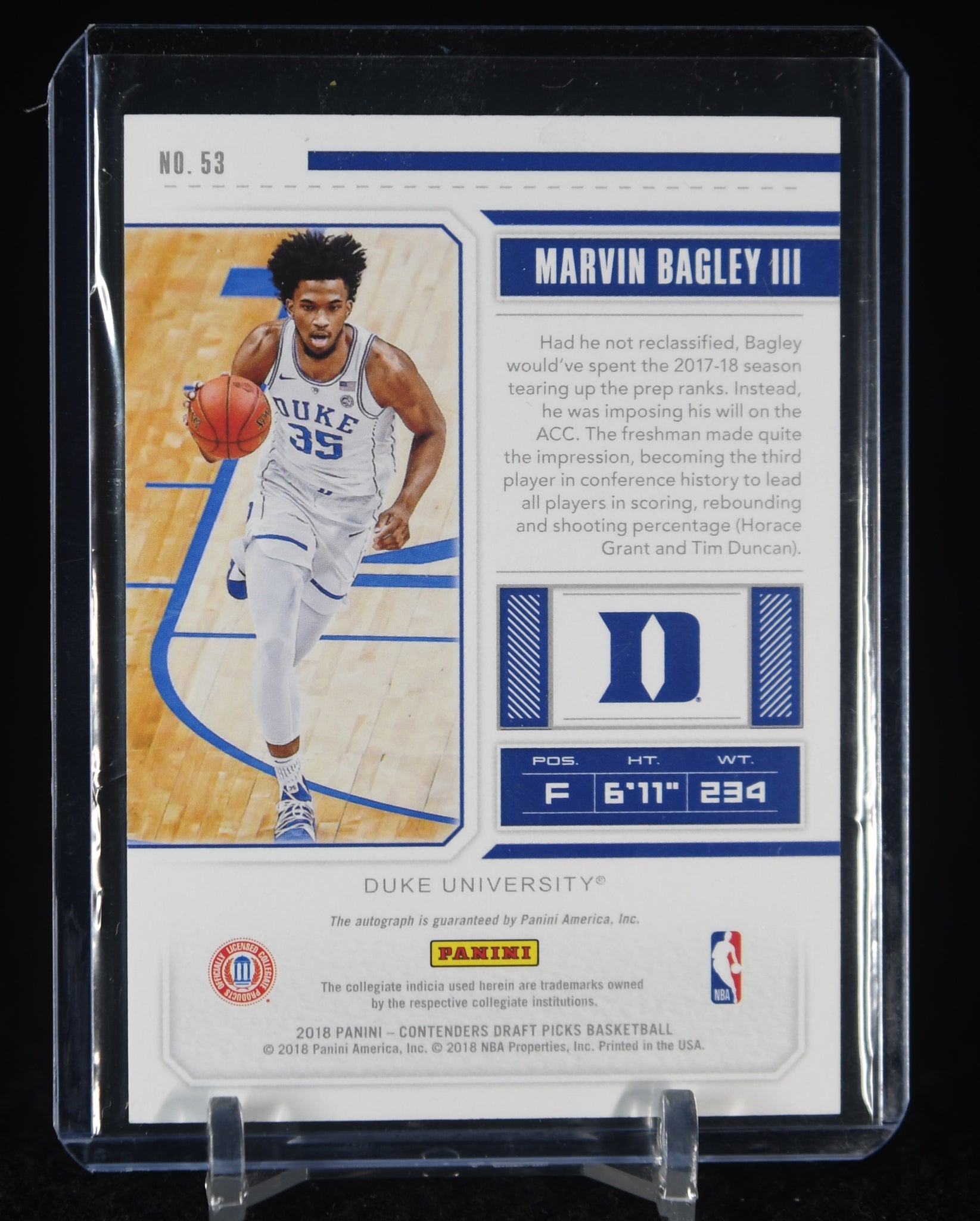 Marvin Bagley III 2018-19 Panini Contenders Draft Picks Draft