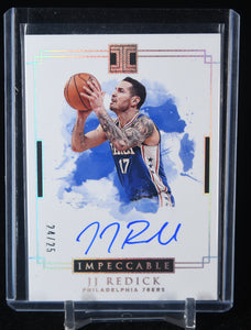 JJ Redick 2018-19 Panini Impeccable Impeccable Stars Signatures Holo Silver #14 #/25