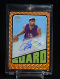 Vince Carter 2023-24 Topps Chrome '72 Topps Autographs Orange Refractors #TAVC #/25