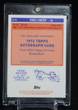 Vince Carter 2023-24 Topps Chrome '72 Topps Autographs Orange Refractors #TAVC #/25