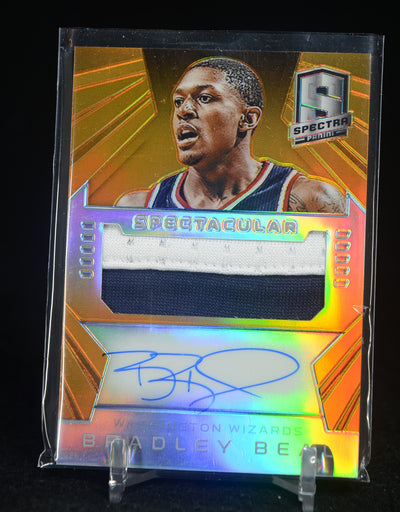 Bradley Beal 2014-15 Panini Spectra Spectacular Swatches Signatures Prizms Orange #SSBB #13/25