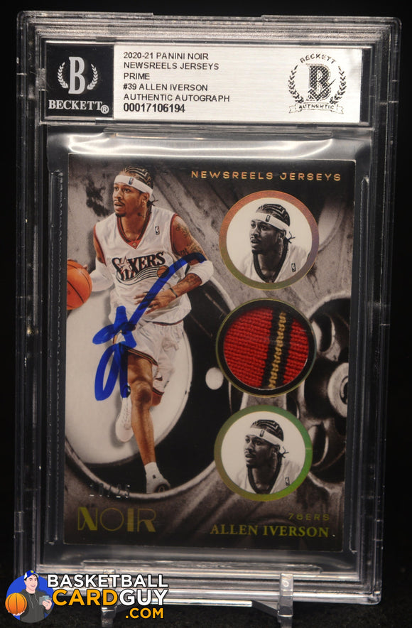 Allen Iverson 1996 Topps NBA 50th #171 Autographed RC PSA 7/10