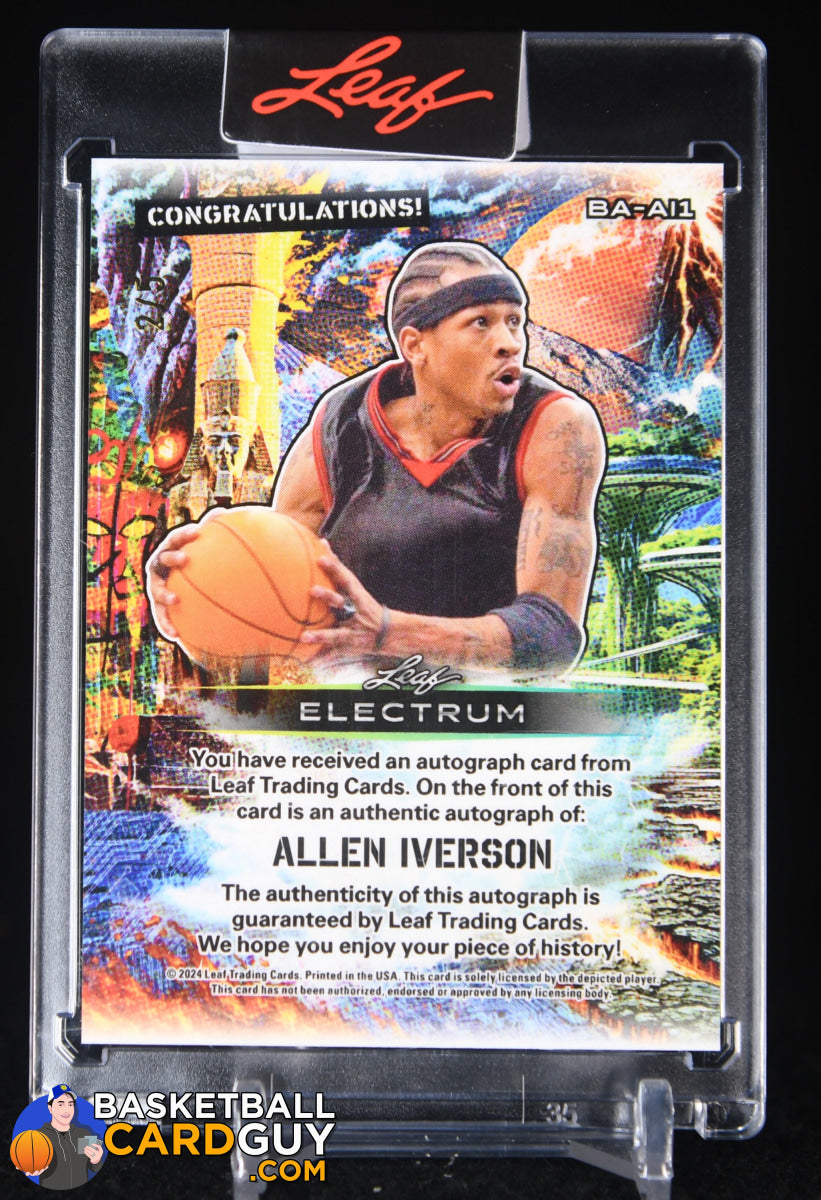 Allen Iverson 2024 Leaf Electrum Green Autograph #/5 Allen Iverson 2024 Leaf Electrum Green Autograph #/5