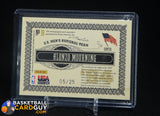Alonzo Mourning 2010-11 Panini Gold Standard Gold Medalists Materials Prime PATCH #19 #/25 memorabilia, numbered