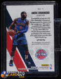 Andre Drummond 2014-15 Panini Excalibur Red White and Blue Jerseys Prime #5 #/25 basketball card, game used, numbered, patch, team usa