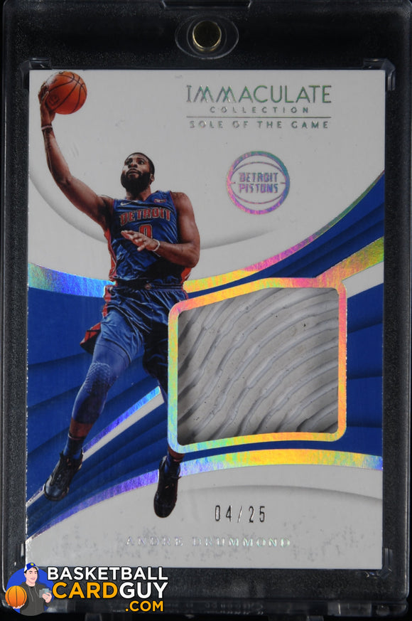 Andre Drummond 2017-18 Immaculate Collection Sole of the Game #/25 basketball card, numbered, patch, shoe