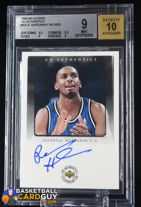 Anfernee Hardaway 1998-99 UD Ionix UD Authentics #AH autograph, basketball card, graded